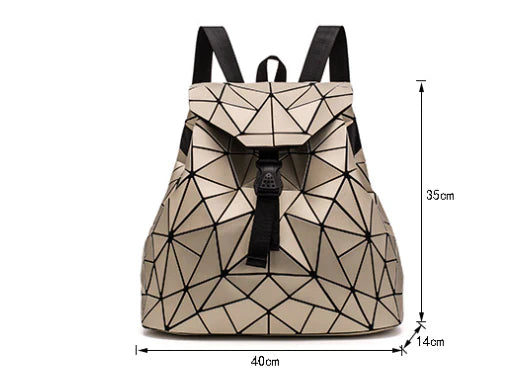 Diamond-patterned backpack in various colours, featuring a sophisticated and contemporary British design