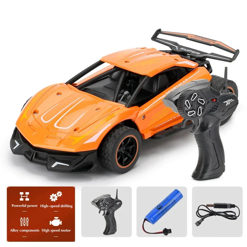 A 1:20 scale remote control car with a durable alloy and plastic body, designed for high-speed off-road adventures.