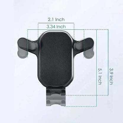 Premium 360-degree rotation gravity car phone holder with secure hook-type base and smooth adjustability