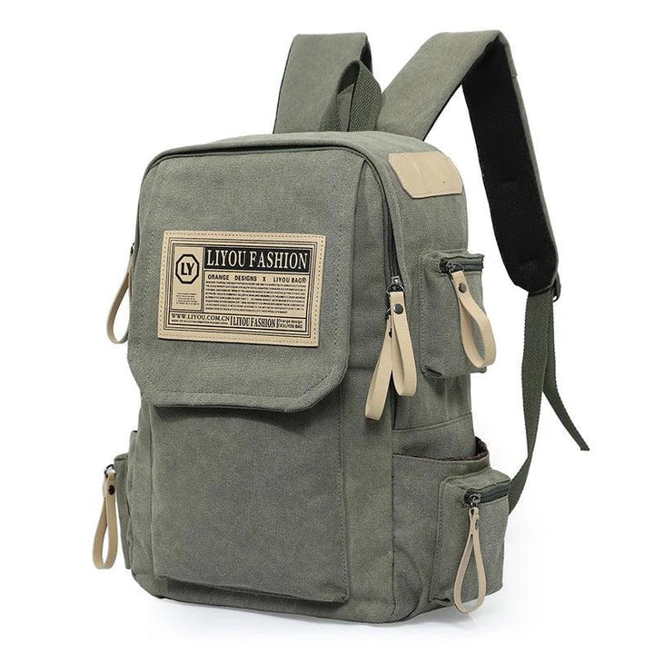 Premium canvas backpack with versatile design and spacious interior for British leisure, sports, and travel needs
