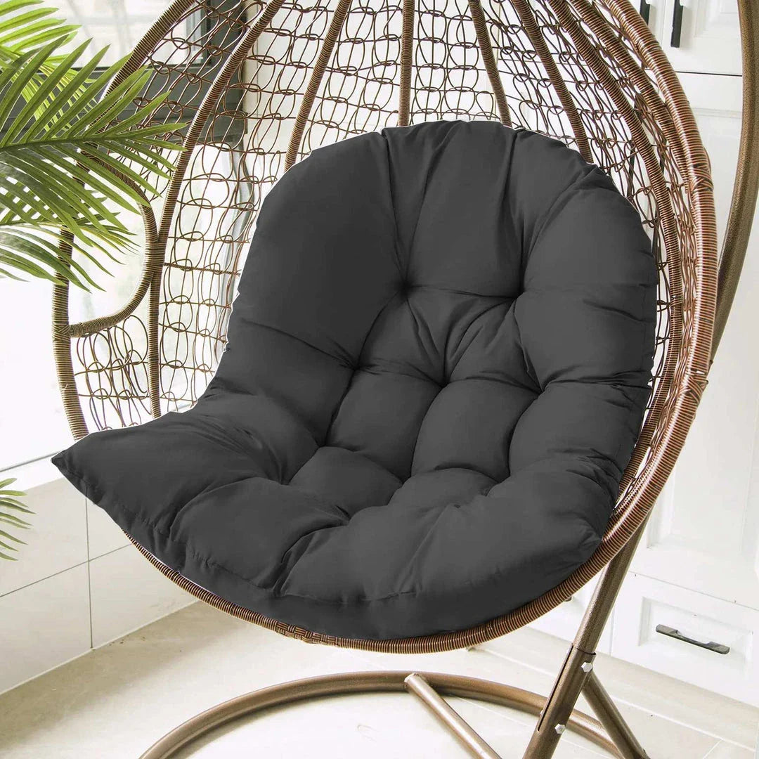 Premium hammock chair cushion with thickened brushed fabric and 7D hollow fibre cotton filling, designed for cosy outdoor relaxation on garden swings