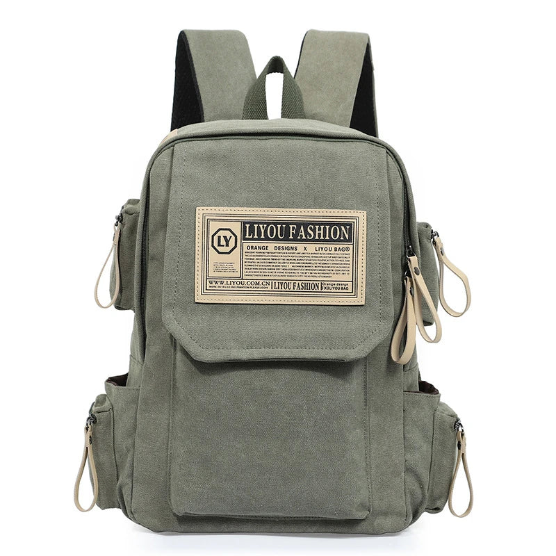 Premium canvas backpack with versatile design and spacious interior for British leisure, sports, and travel needs