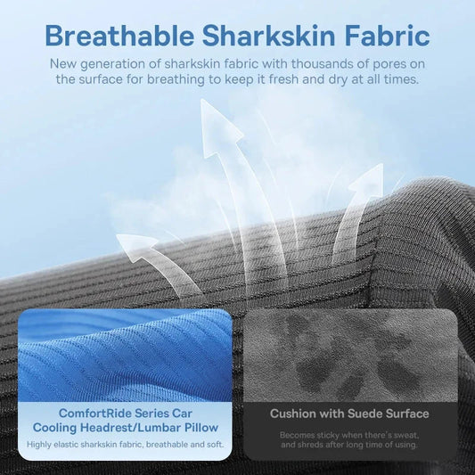 Premium car neck and lumbar support cushion with ergonomic 3D contoured design, memory foam and synthetic fibre for ultimate comfort