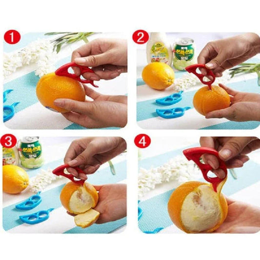 Colourful citrus peeler with a playful, mouse-shaped design made of durable plastic