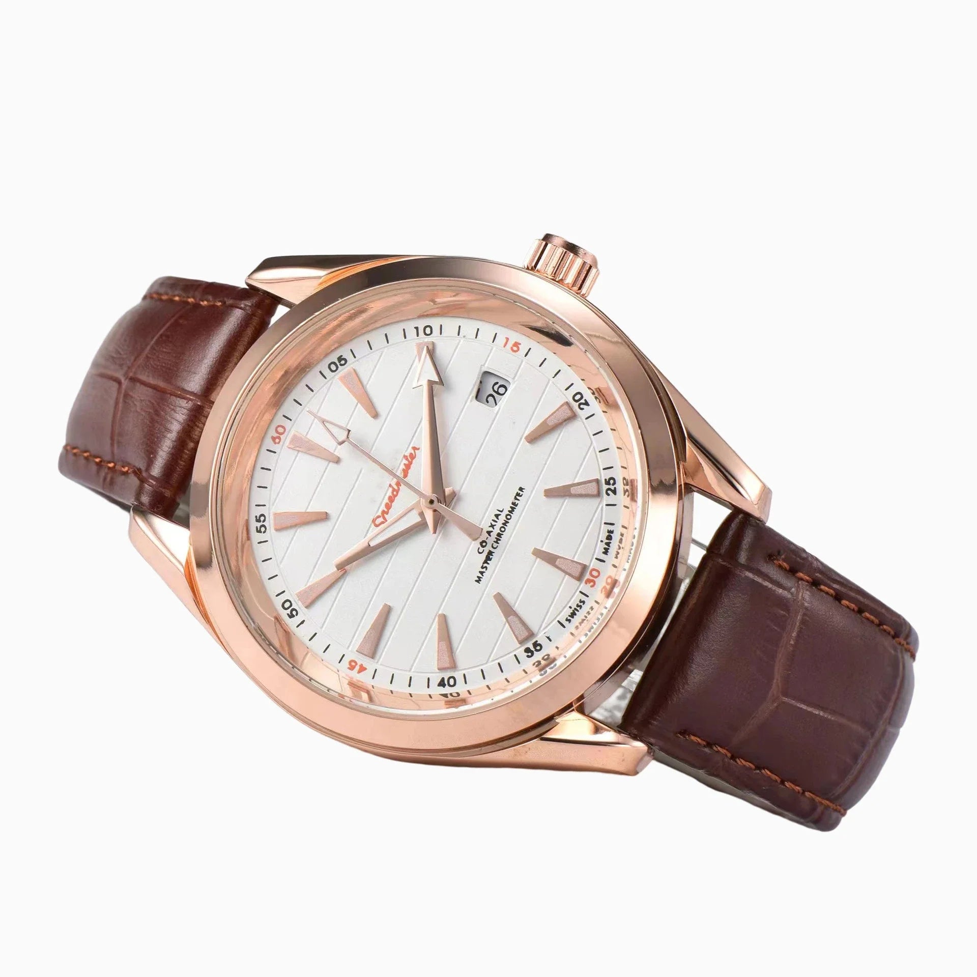 Sophisticated automatic mechanical watch with a sleek blackboard face, transparent case back, and steel strap for discerning gentlemen