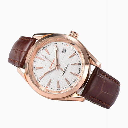 Sophisticated automatic mechanical watch with a sleek blackboard face, transparent case back, and steel strap for discerning gentlemen