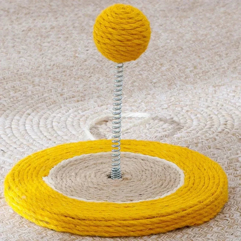 Premium cat scratch board with sisal material and interactive ball toy for feline entertainment and furniture protection