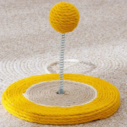 Premium cat scratch board with sisal material and interactive ball toy for feline entertainment and furniture protection