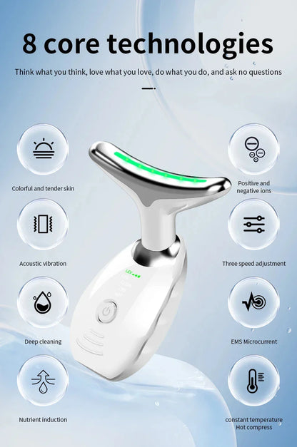 Premium skin tightening and facial massager with LED photon therapy to reduce wrinkles, tighten skin, and improve overall skin health