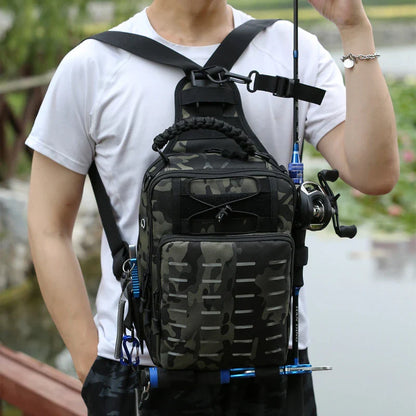 Versatile crossbody backpack with multiple compartments and adjustable straps for outdoor adventures