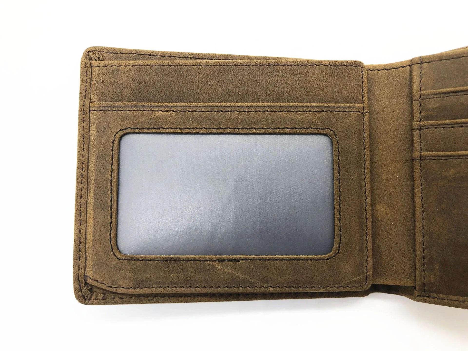 Premium short leather wallet in brown, tan, and black colours for British gentlemen