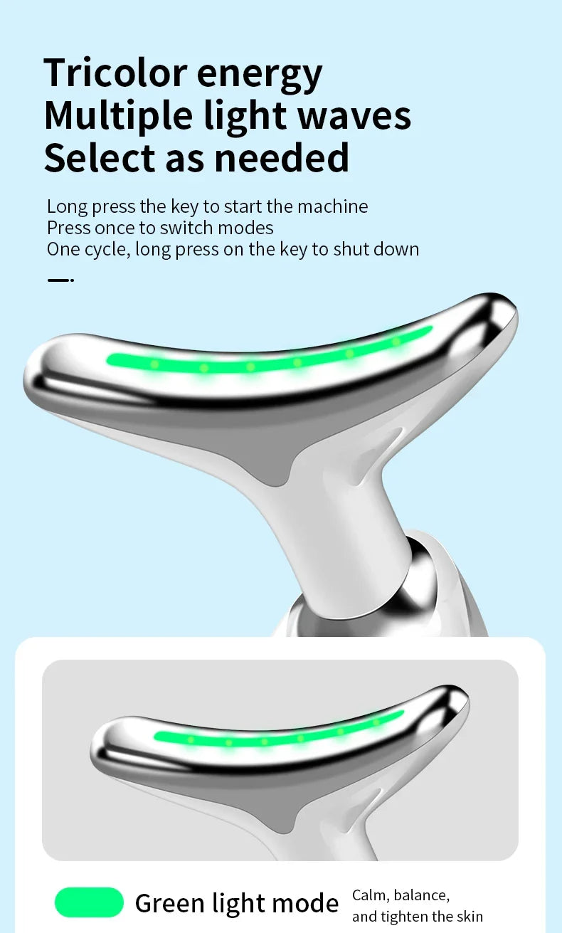 Premium skin tightening and facial massager with LED photon therapy to reduce wrinkles, tighten skin, and improve overall skin health