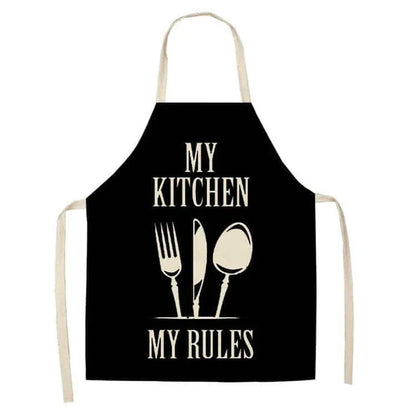 Premium Cotton and Linen Apron in Blue, Green, Grey, and White colors for the modern British kitchen