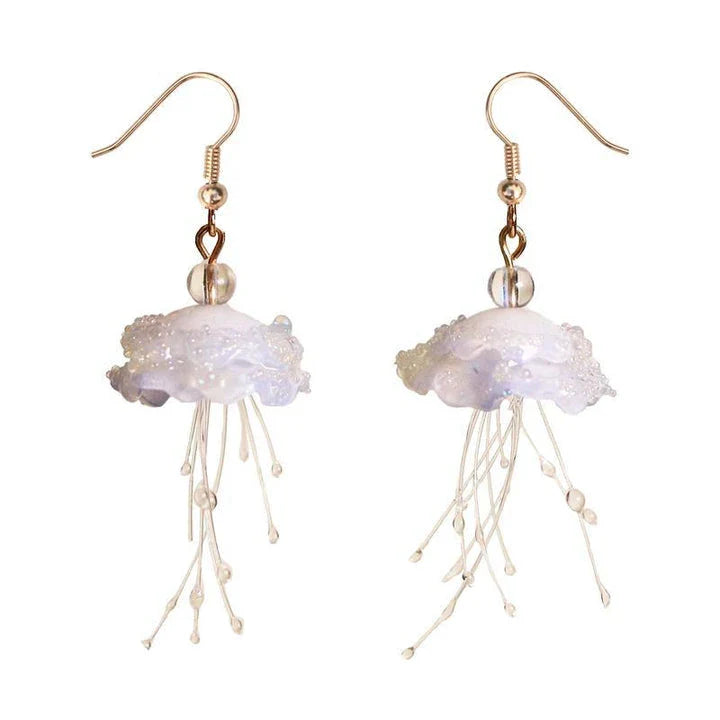 Elegant cloud-like jellyfish earrings with a captivating marine-inspired design, perfect for fashion-forward women in the UK