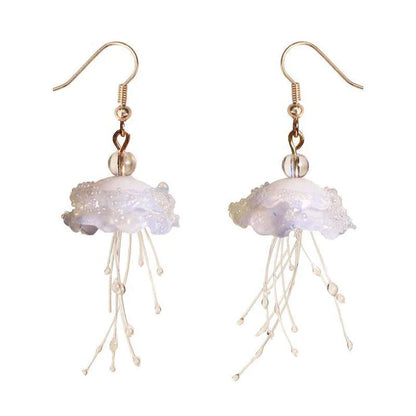 Elegant cloud-like jellyfish earrings with a captivating marine-inspired design, perfect for fashion-forward women in the UK