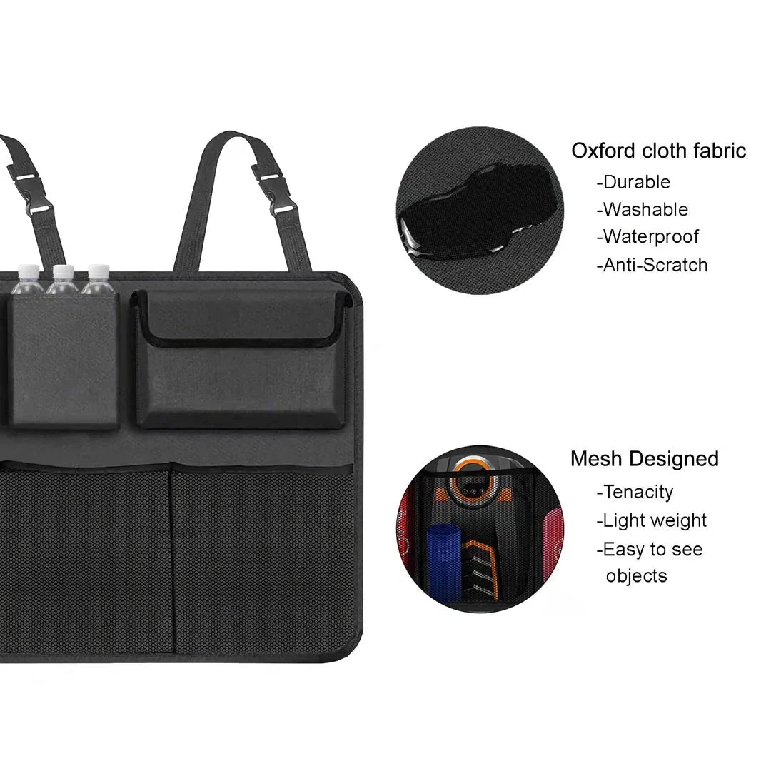 Premium Car Boot Organiser with 8 Large Storage Pockets - Durable Oxford Cloth Construction, Vertical Storage, and Secure Fit