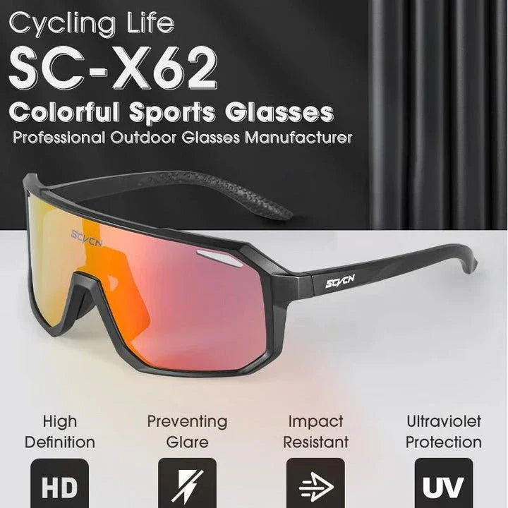 Multi-Sport UV400 Polycarbonate Sunglasses with TR-90 Frame for Cycling, Hiking, and Outdoor Activities