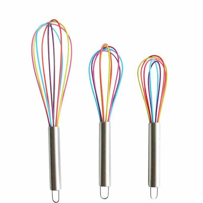 Premium silicone cooking mixer in vibrant colours, with an ergonomic handle and flexible design for effortless blending and mixing