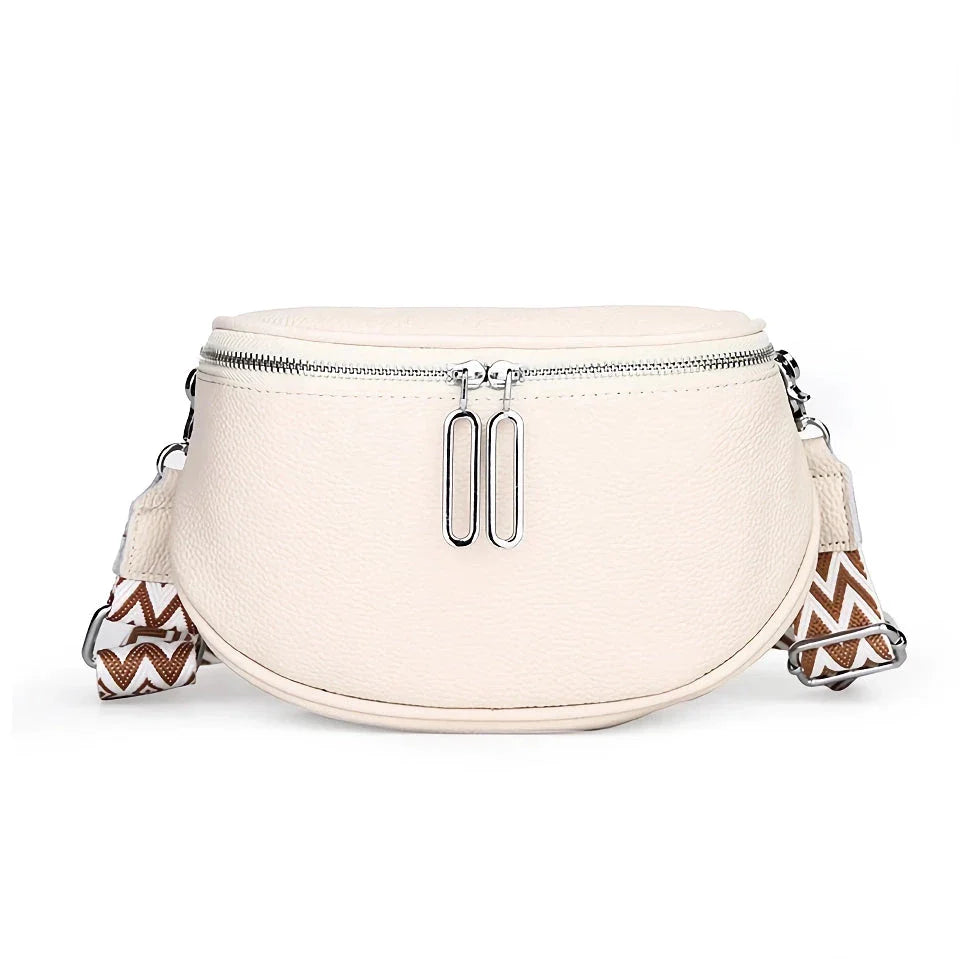 Premium genuine leather tote bag with adjustable strap and interior compartments for fashion-forward women