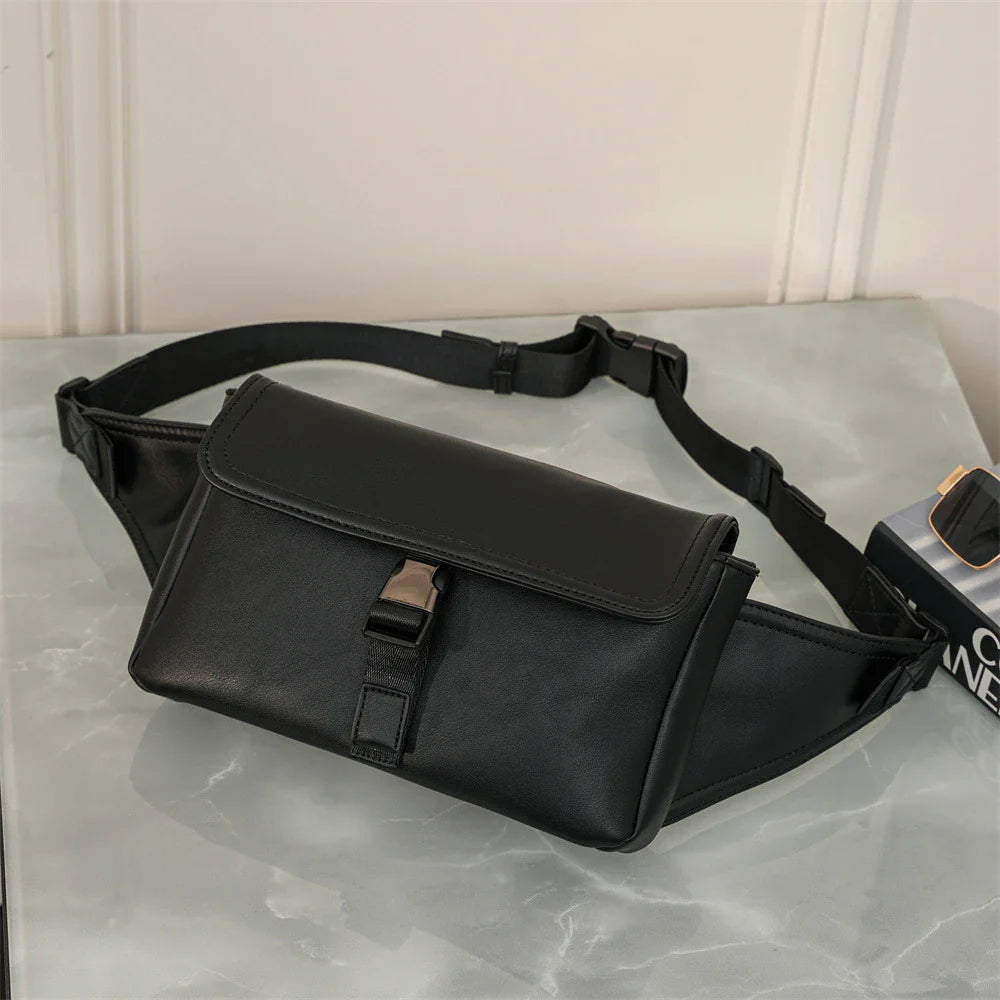 Premium quality large capacity shoulder bag in sleek black colour with latch closure and interior pockets, perfect for modern British lifestyle