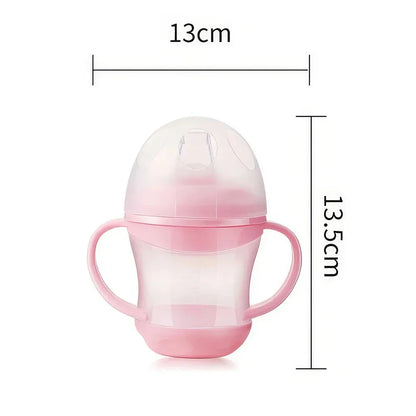 Premium leak-proof children's water bottle with easy-grip handle, transparent cover, and safe 3cm sucking mouth