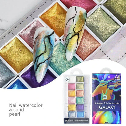 Sparkling iridescent, holographic, and chameleon nail art powder in various vibrant colours