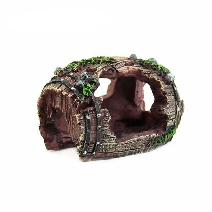 Elegant Artificial Barrel Ornament for Fish Tank, Adds Rustic Charm and Enrichment to Aquarium Decor