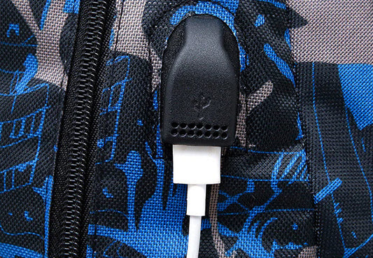 Premium nylon backpack with floral design, versatile 3-in-1 schoolbag for everyday use in the UK