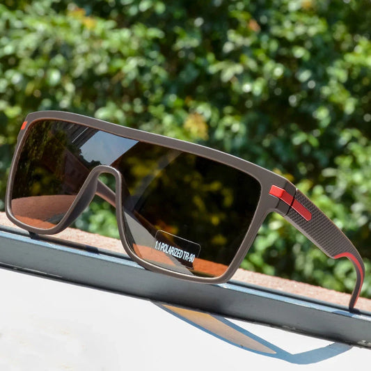 Sophisticated polarized square sunglasses with a modern and stylish design, offering enhanced visual clarity and UV protection.