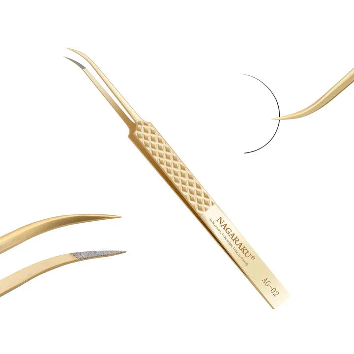 Premium Precision Fibre Tip Eyelash Extension Tweezers in Black with Straight Design