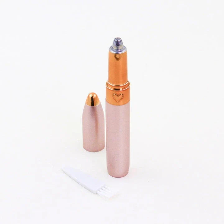 Mini Electric Eyebrow Trimmer Pen with built-in LED light for precise brow grooming