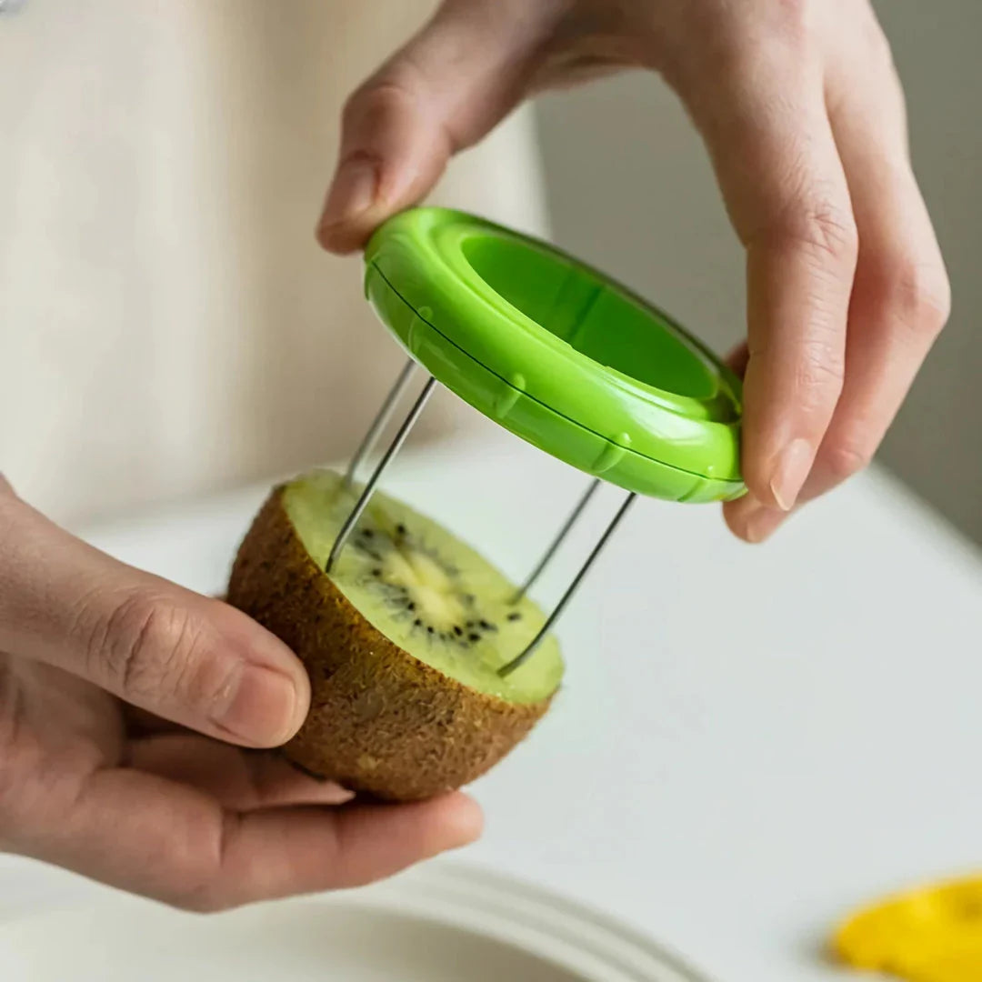 Premium stainless steel kiwi fruit peeler and slicer tool for effortless preparation of healthy recipes