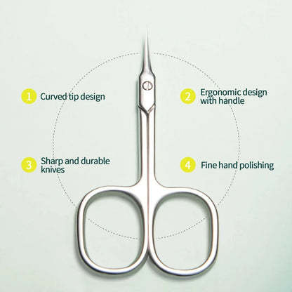 Precision Cuticle Scissors with polished blades and comfortable grip for professional-quality nail care