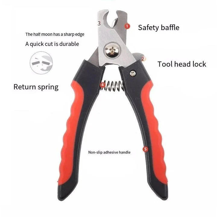 Premium pet nail clippers made of stainless steel with ergonomic design for comfortable and efficient grooming of dogs and cats