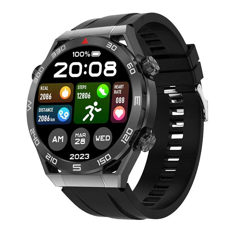 Premium smart watch with sleek alloy body, fitness tracking, and wireless charging capabilities