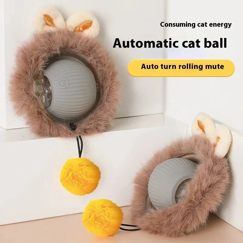 An interactive cat toy with a rechargeable rolling ball and a soft, snake-like tail, designed to keep your feline friend entertained and active.