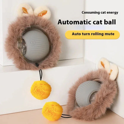 An interactive cat toy with a rechargeable rolling ball and a soft, snake-like tail, designed to keep your feline friend entertained and active.