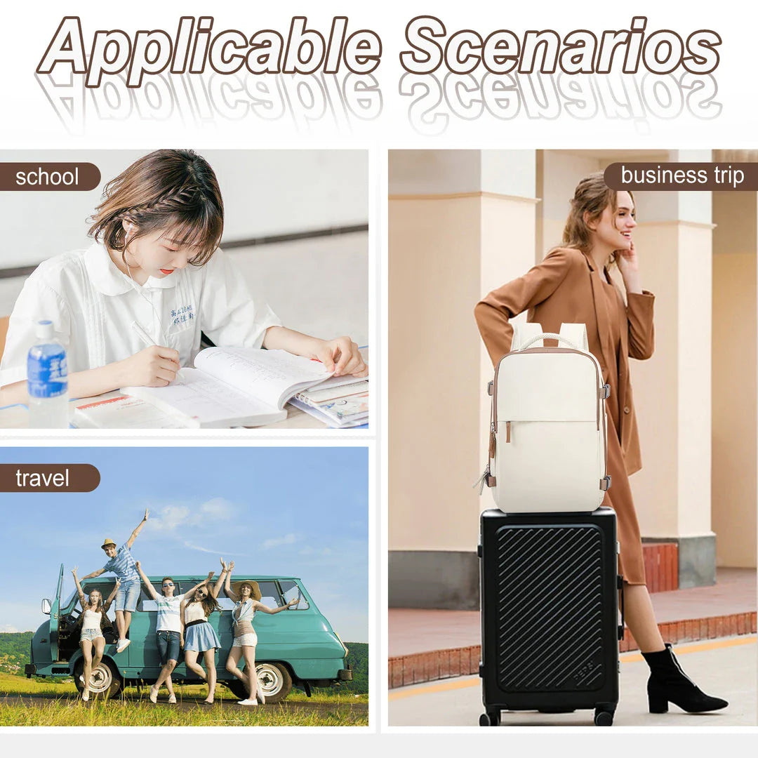 A durable and spacious travel backpack with multiple compartments and padded shoulder straps, suitable for British adventurers and commuters.