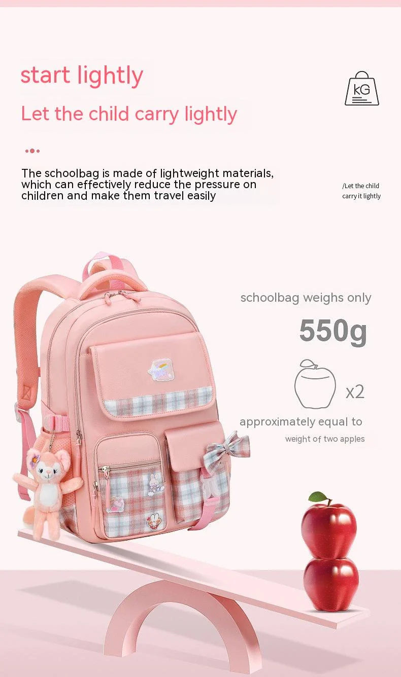 Charming children's backpack with cartoon design, ample capacity, and lightweight nylon construction