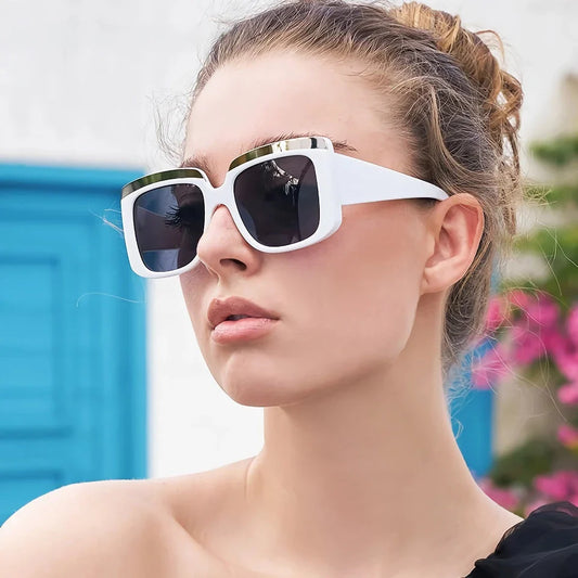 Premium oversized square sunglasses with polycarbonate frames and UV400 protective lenses