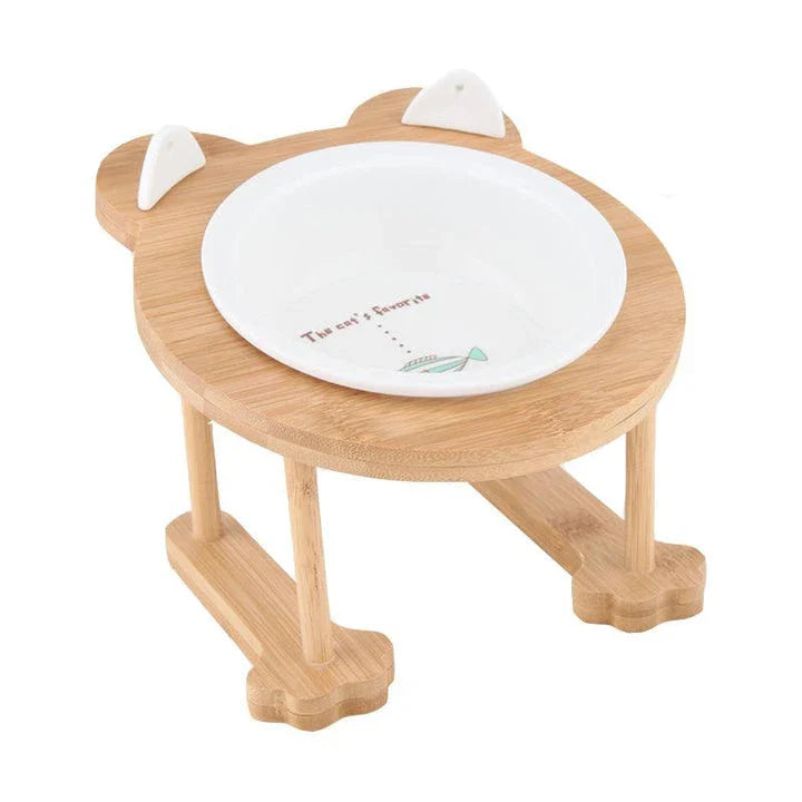 Ceramic Pet Bowl with Tilted Base in various colours, designed for comfort and style