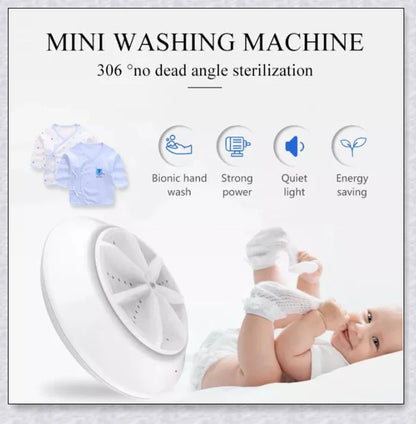 Compact, portable washing machine with customisable water levels and high-power cleaning capabilities