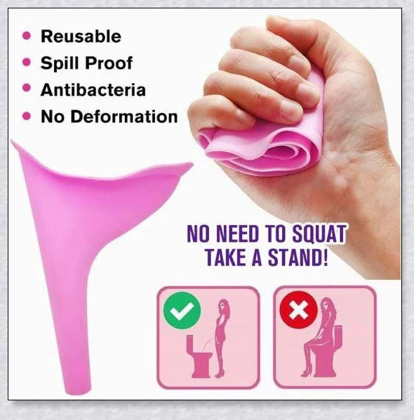 Premium No-Squat Female Urinal - Discreet, Reusable & Splash-Proof (3 Pack)