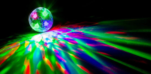 Compact and colourful USB disco light with flashing lights that synchronize to music