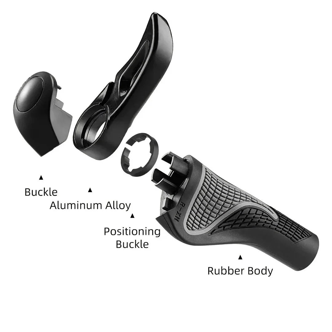 Premium black mountain bike sheep horn grips with adjustable vice handlebar and shock-proof design
