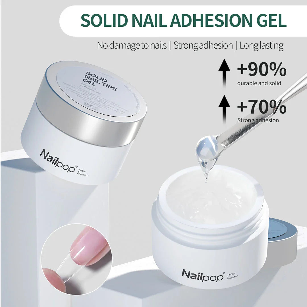 Nailpop Solid Nail Patch Gel - Premium transparent adhesive for long-lasting, polished manicures