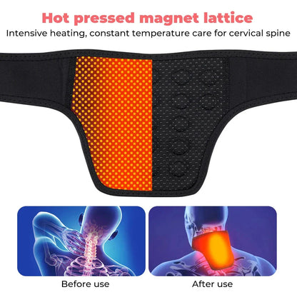Premium Magnetic Heating Neck Support Brace with 19 Tourmaline Magnets for Neck Pain Relief and Muscle Relaxation