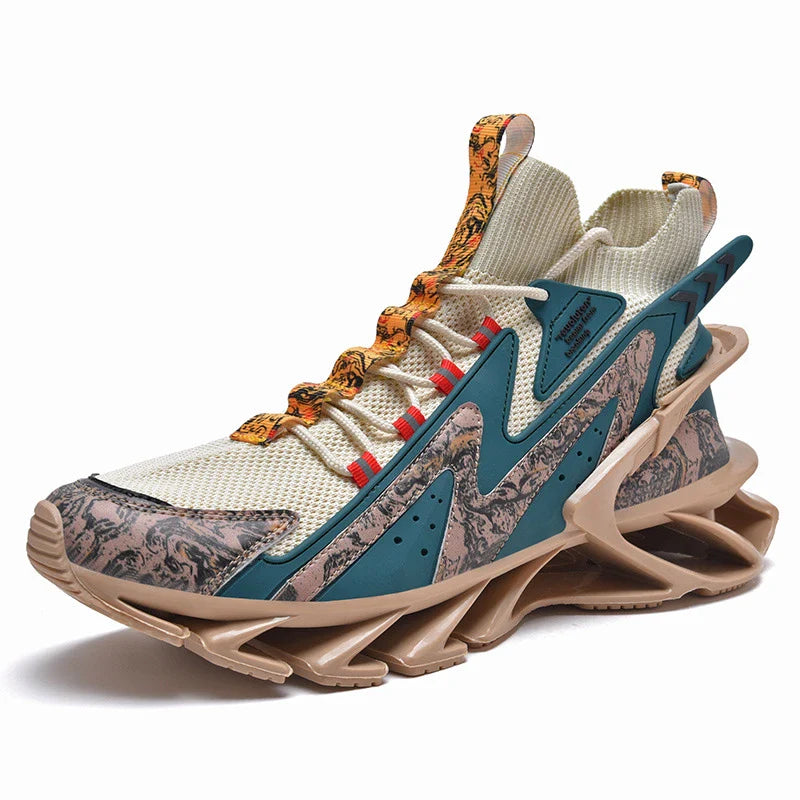 Premium sports trainers with breathable mesh upper and thick, shock-absorbing soles