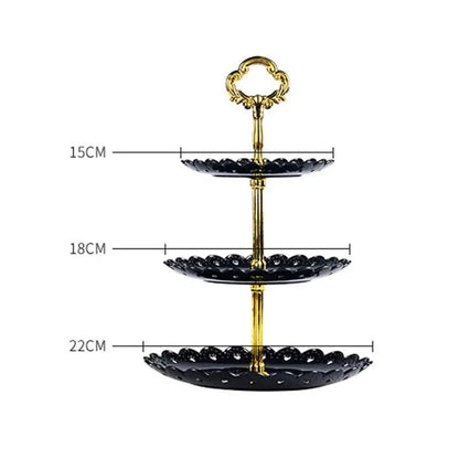 A vibrant multicoloured cake stand made of premium durable plastic, designed to elegantly display desserts and baked goods.