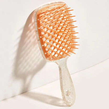 Luxurious air cushion scalp massage hair brush with wide teeth for smooth, painless detangling and healthier hair
